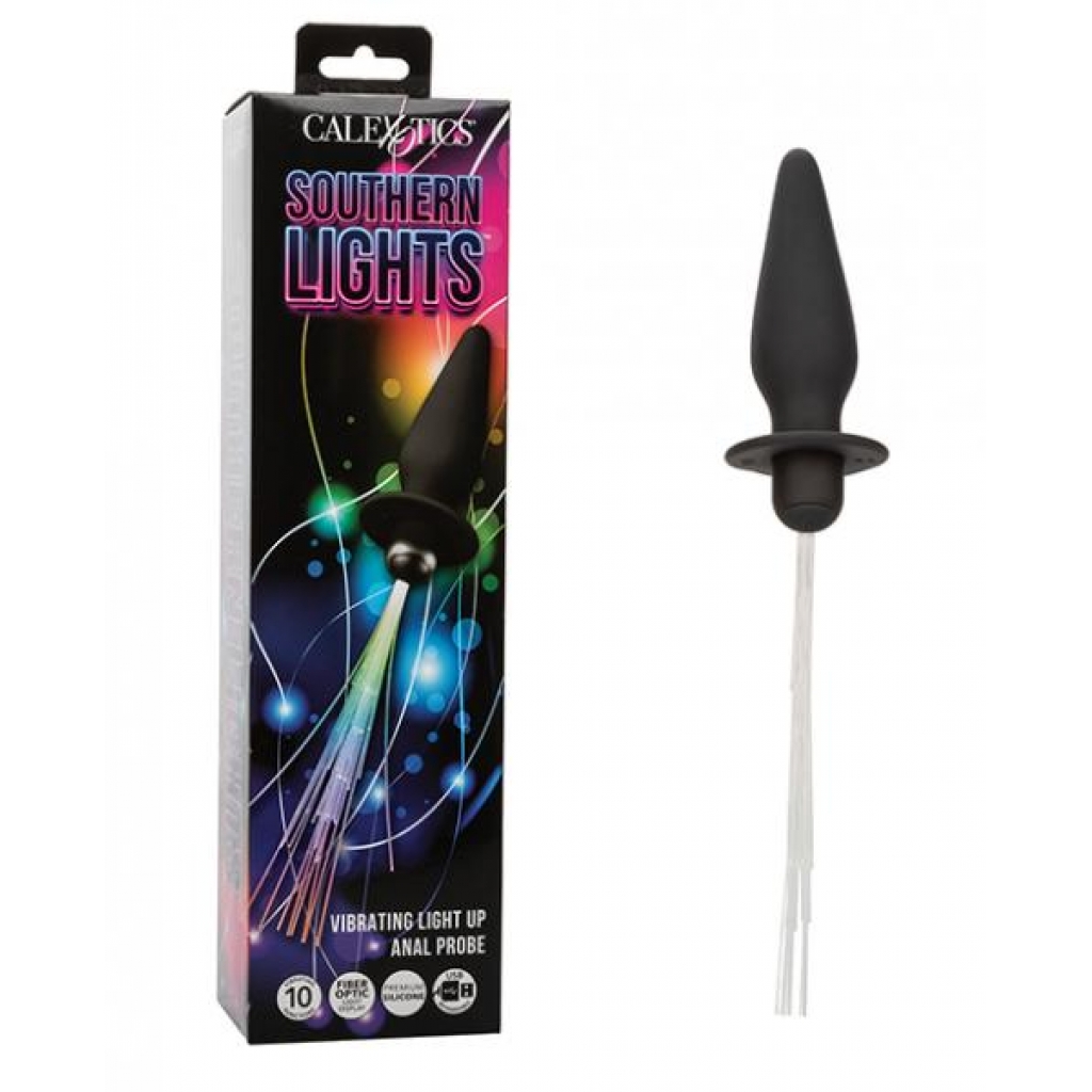 Southern Lights Rechargeable Vibrating Light Up Anal Probe - Black - Anal Probes