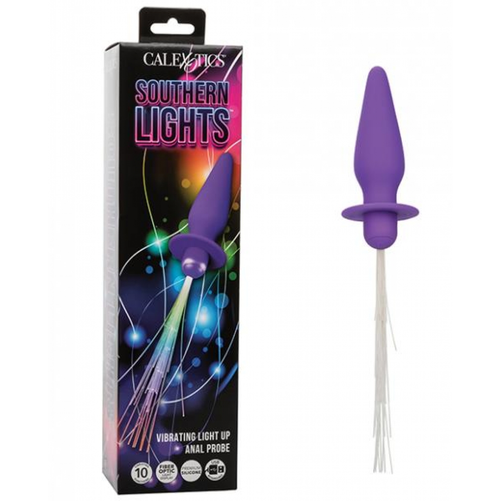 Southern Lights Rechargeable Vibrating Light Up Anal Probe - Purple - Anal Probes