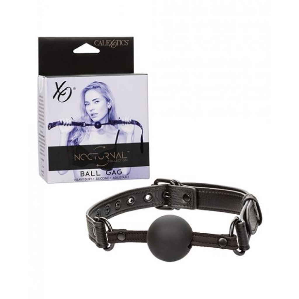 Nocturnal Collection Silicone Ball Gag - Black - Ball Gags