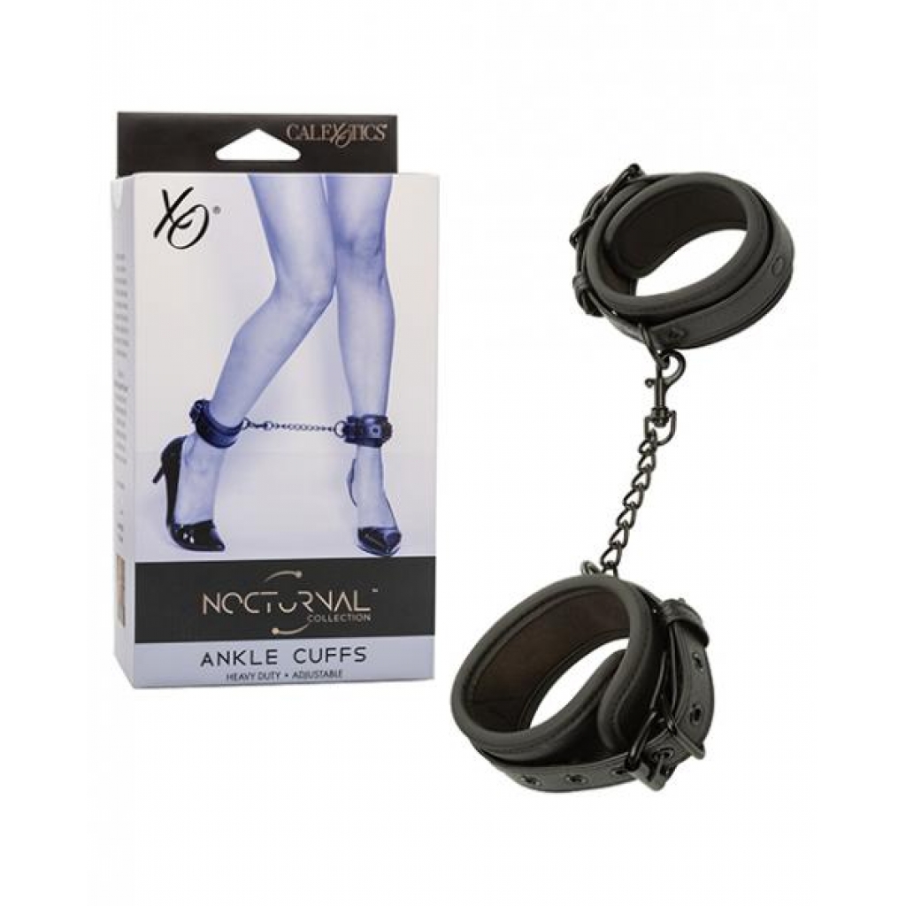 Nocturnal Collection Adjustable Ankle Cuffs - Black - Ankle Cuffs