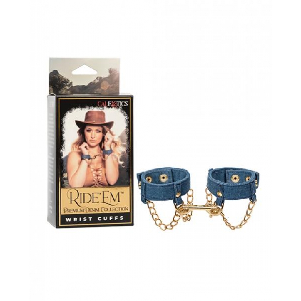 Ride 'em Premium Denim Collection Wrist Cuffs - Handcuffs