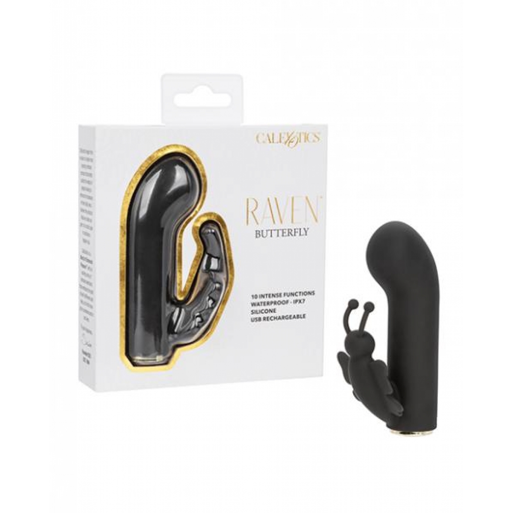 Raven Butterfly G-spot Vibrator - Black - Rabbit Vibrators