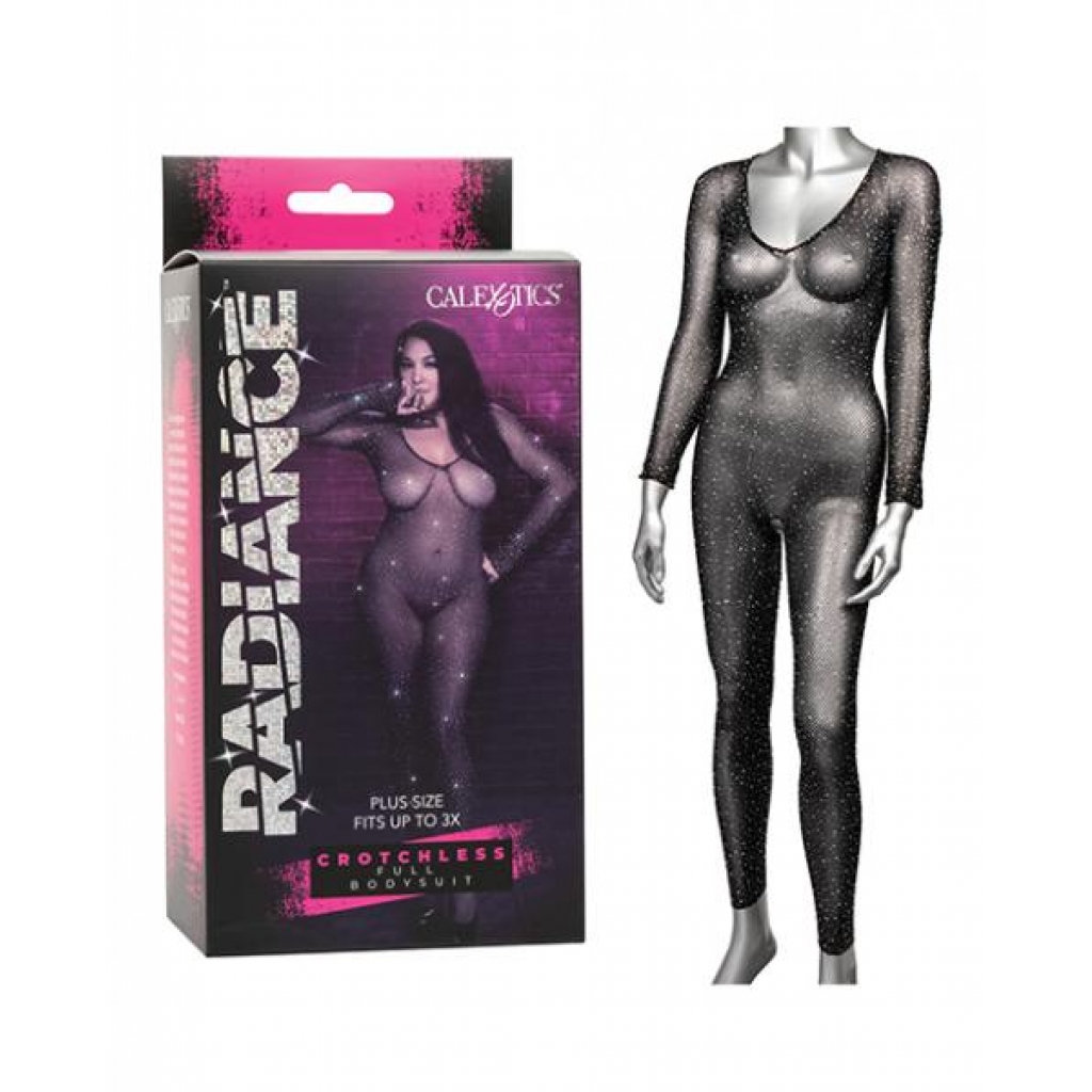 Radiance Crotchless Full Body Suit - Black Qn - Bodystockings, Pantyhose & Garters