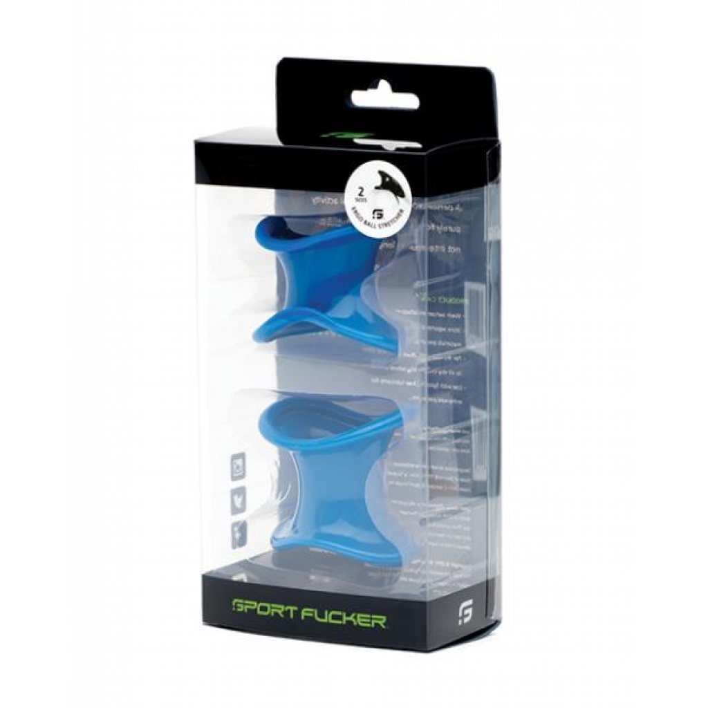 Sport Fucker Ergonomic Ball Stretcher Kit - Blue - Stimulating Penis Rings