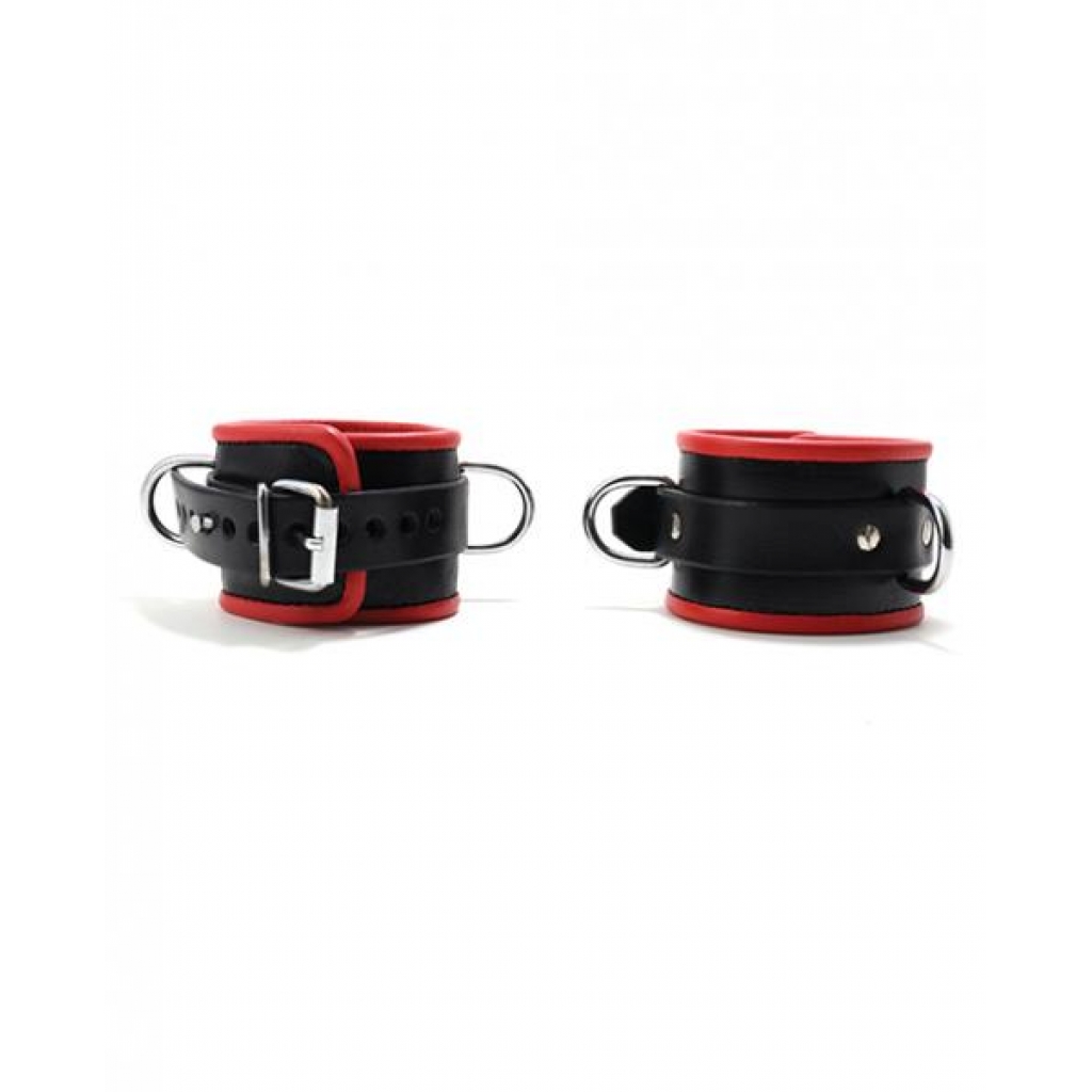 665 Padded Locking Ankle Restraint - Red - Ankle Cuffs