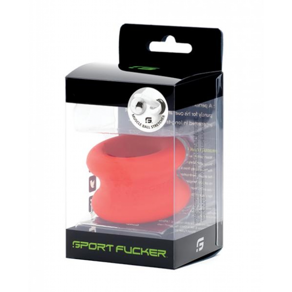 Sport Fucker Silicone Muscle Ball Stretcher - Red - Mens Cock & Ball Gear