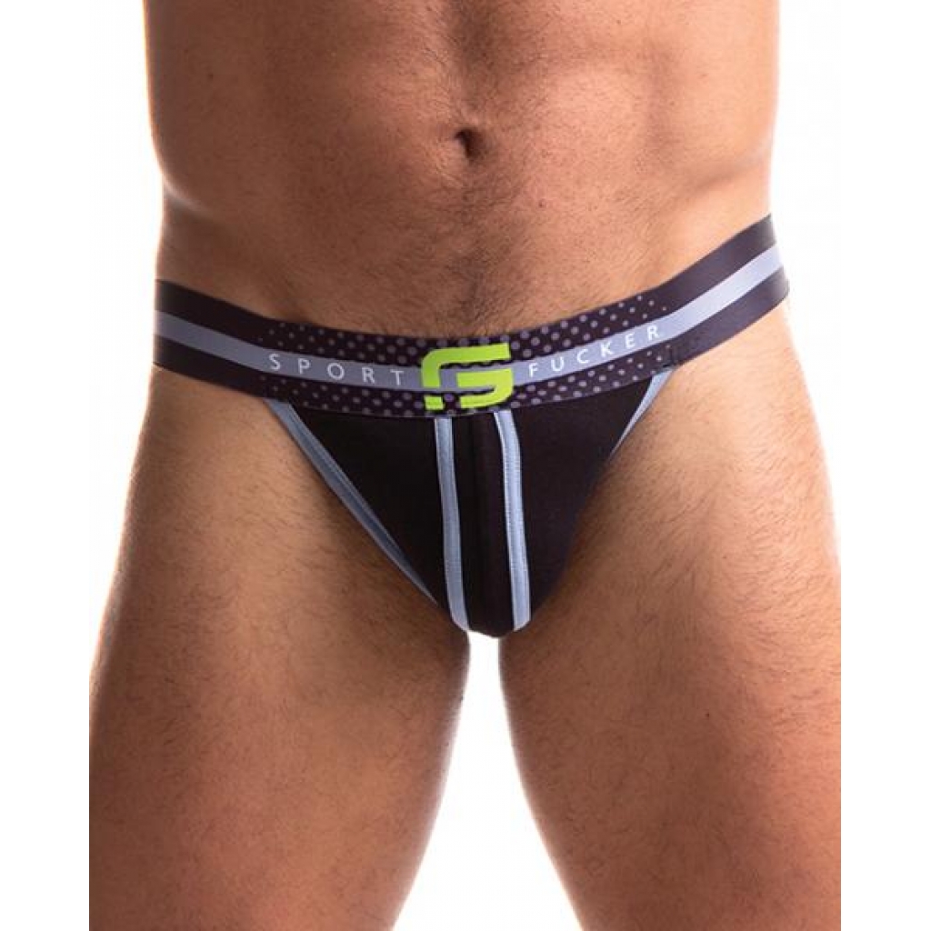 Sport Fucker Jersey Jock - S Black/black - Mens Underwear