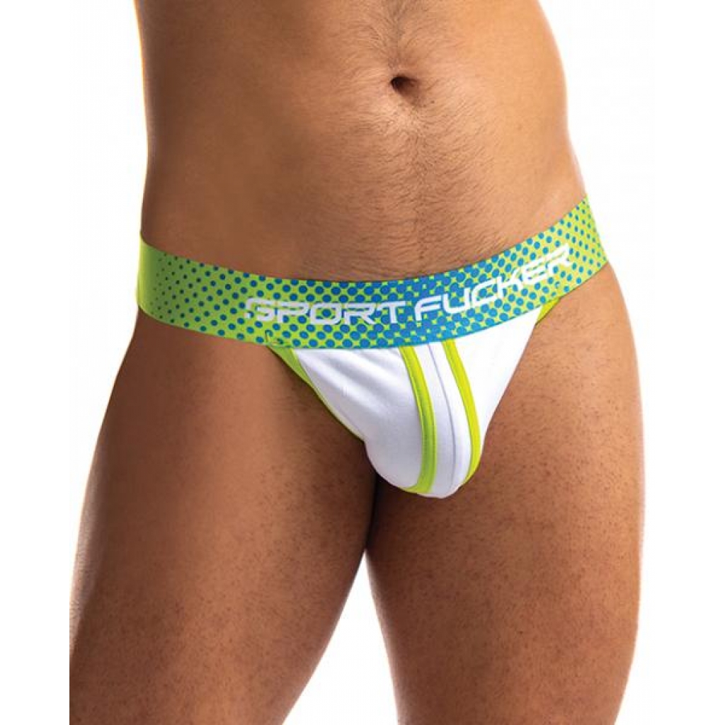 Sport Fucker Jersey Jock - S Green/white - Mens Underwear