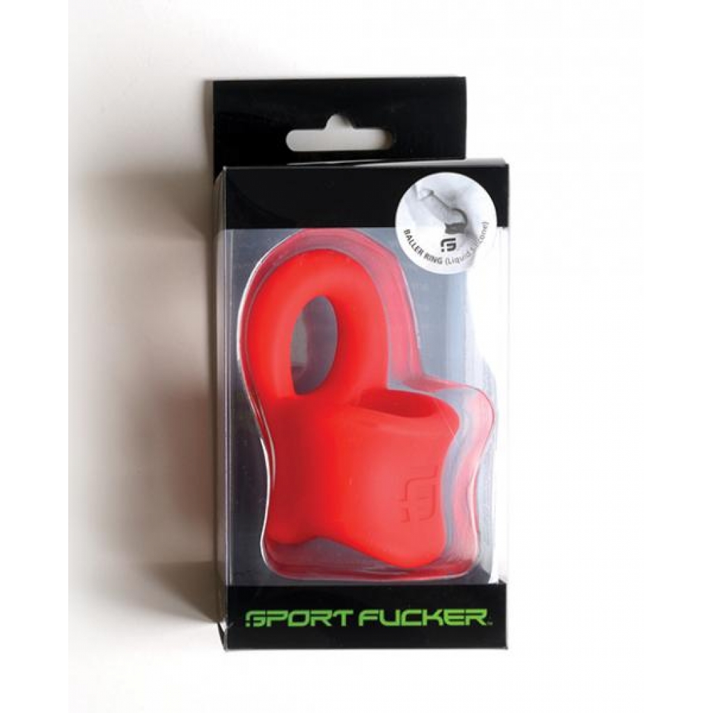 Sport Fucker Silicone Baller Ring - Red - Babydolls & Slips