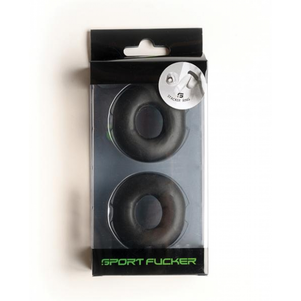 Sport Fucker Stacker Rings - Black - Classic Penis Rings