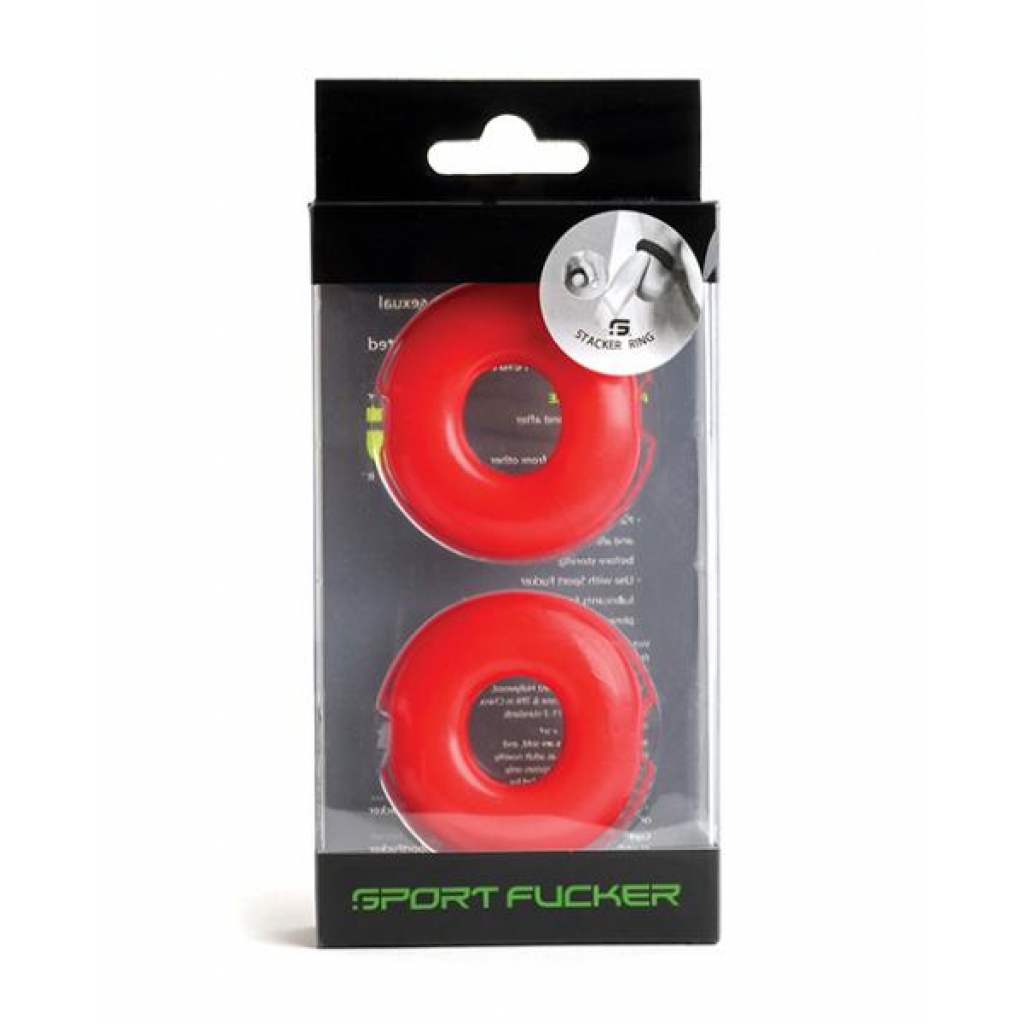 Sport Fucker Stacker Rings - Red - Classic Penis Rings