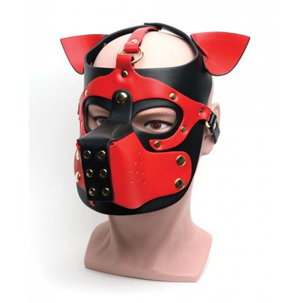 665 Bondage Pup Hood - O/s Black/red - Hoods & Goggles