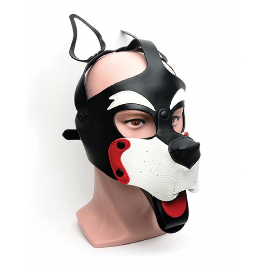 665 Playful Pup Hood - Red/White/White