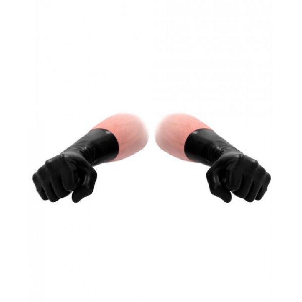 Fist It Latex Short Gloves Black - Fetish Clothing