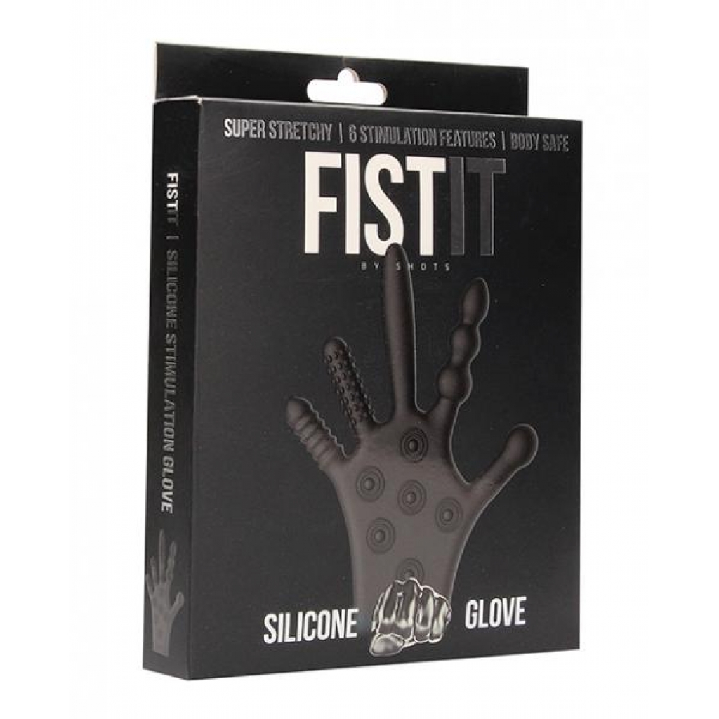 Shots Fistit Silicone Stimulation Glove - Black - Fetish Clothing