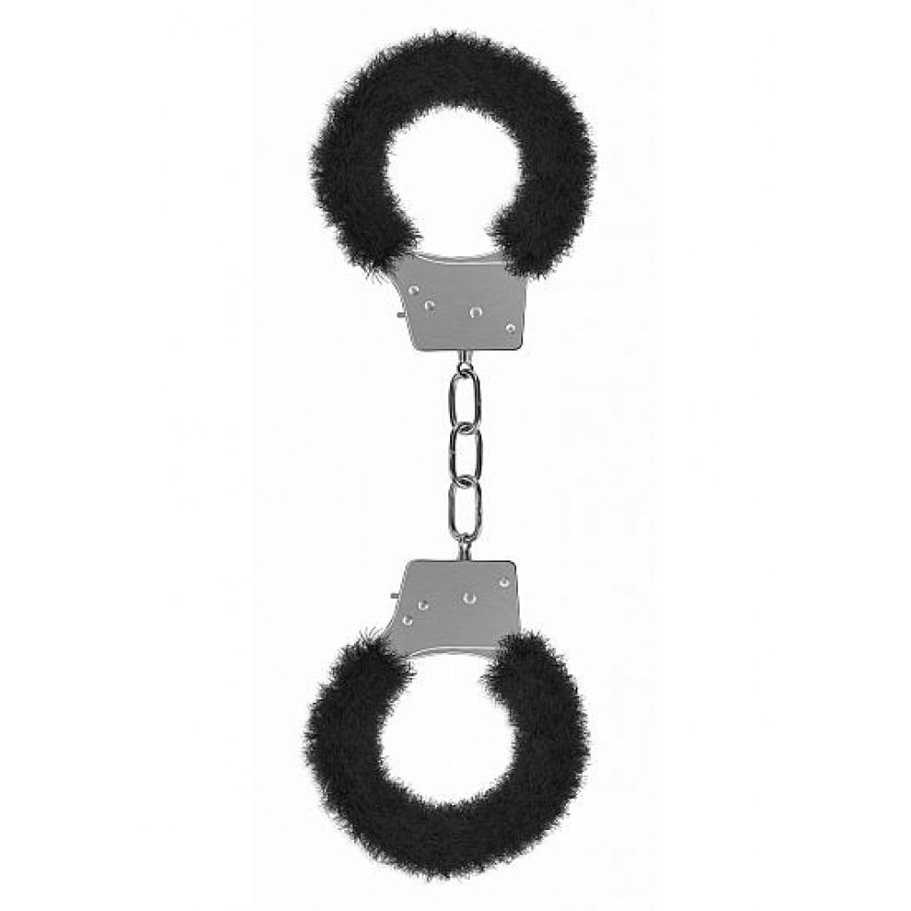 Ouch Beginners Handcuffs Furry Black - Handcuffs