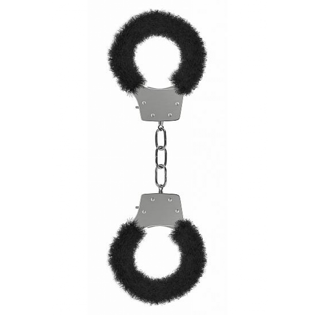 Ouch Furry Pleasure Handcuffs Black - Handcuffs