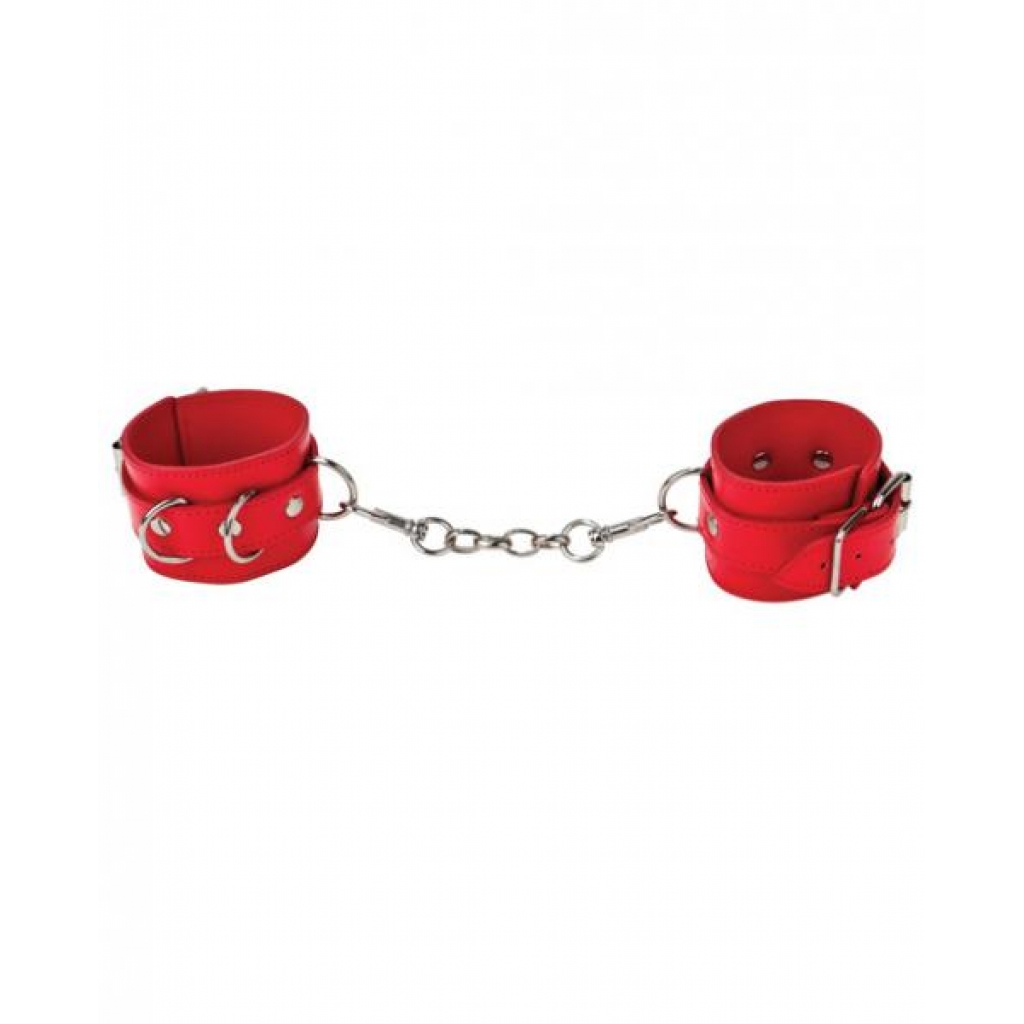 Ouch Leather Cuffs - Red