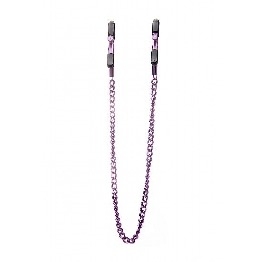 Ouch Adjustable Nipple Clamps with Chain Purple - Nipple Clamps