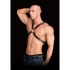 Adonis High Chest Halter Black Leather O/S - Fetish Clothing