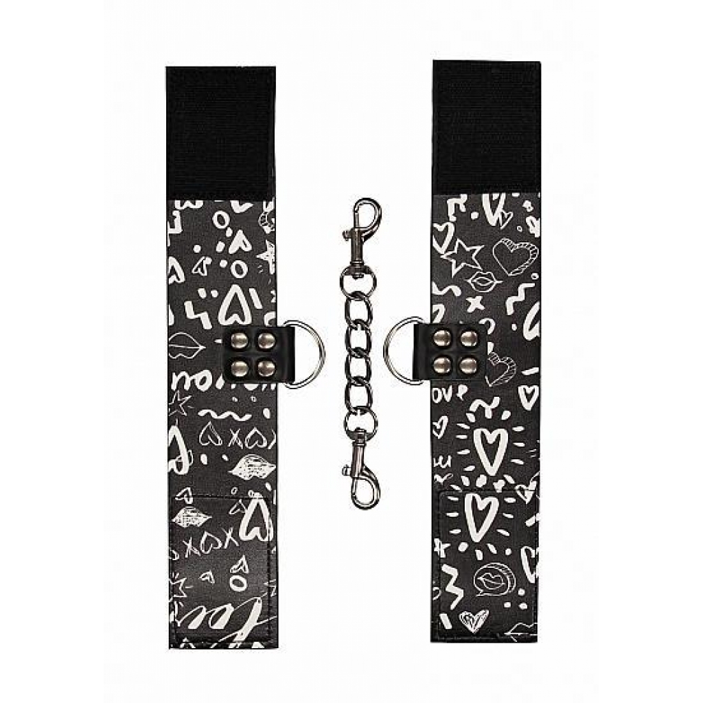 Printed Handcuffs Street Art Fashion Black - Handcuffs