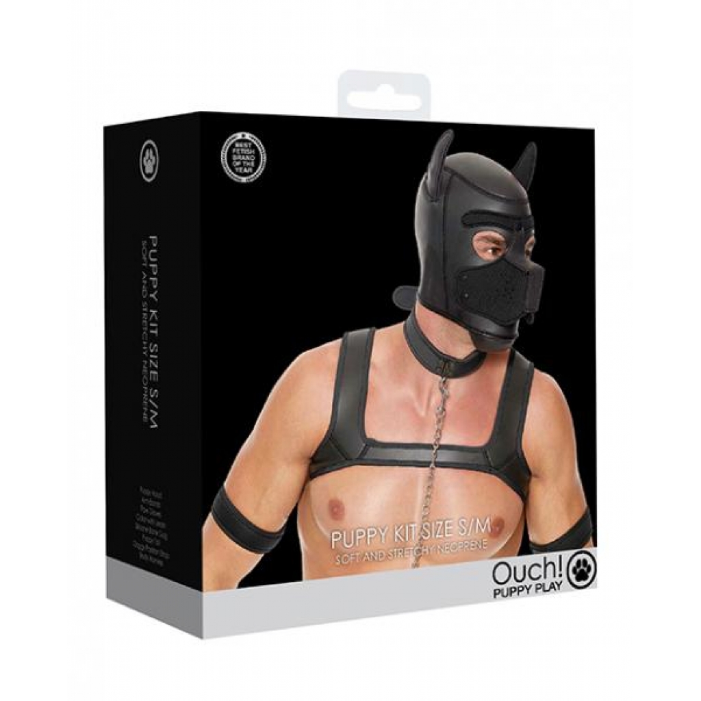 Shots Ouch Puppy Play Complete Kit - Sm Black - Hoods & Goggles