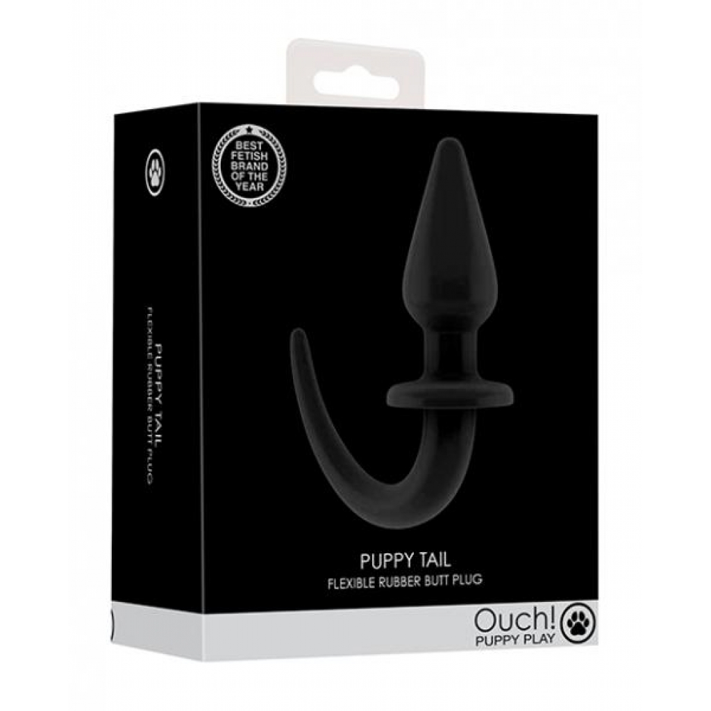 Shots Ouch Puppy Play Tail Butt Plug - Black - Anal Plugs