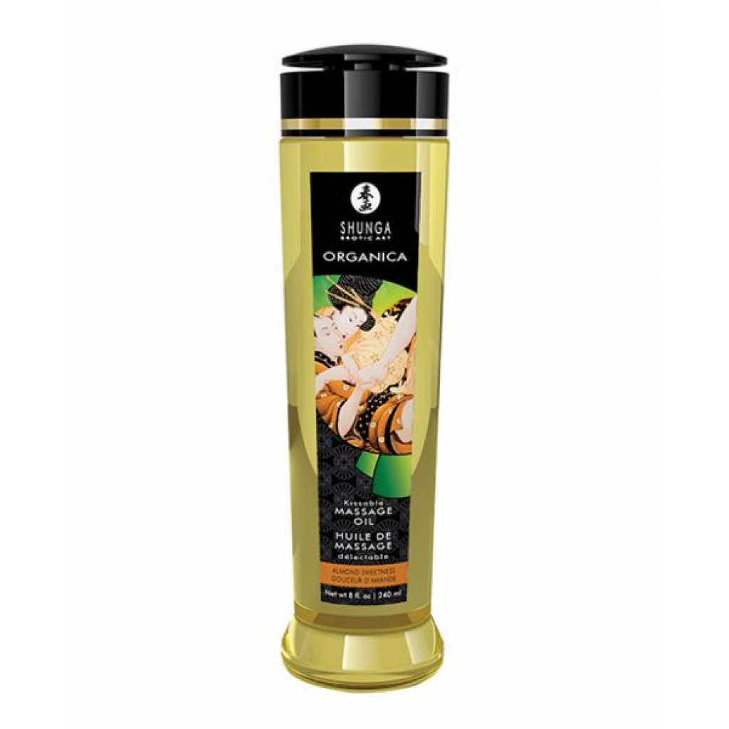 Shunga Organica Kissable Massage Oil - 8 Oz Almond Sweetness - Sensual Massage Oils & Lotions