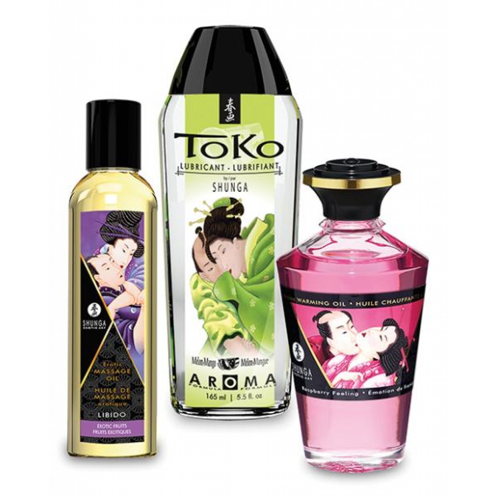 Shunga Fruity Kisses Collection Kit - Sensual Massage Oils & Lotions