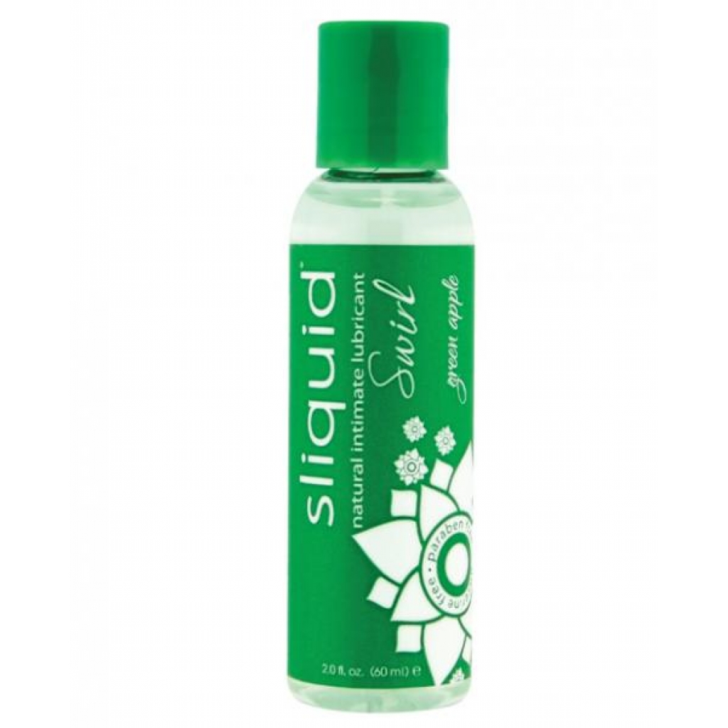 Sliquid Naturals Swirl Lubricant Green Apple 2oz - Lickable Body