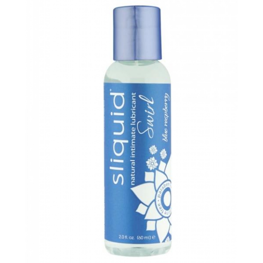 Sliquid Naturals Swirl Lubricant Blue Raspberry 2oz - Lickable Body