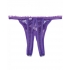 Scalloped Embroidery Crotchless Panty in Purple