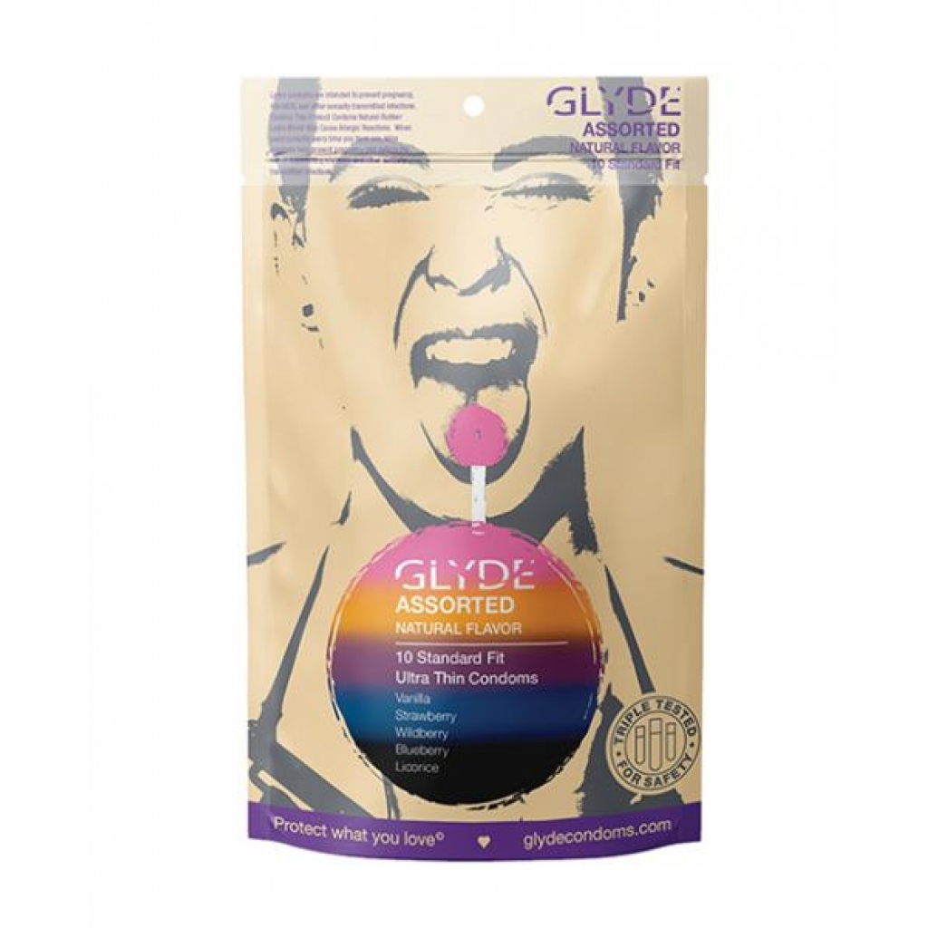 Glyde Assorted Flavors - Pack Of 10 - Condoms