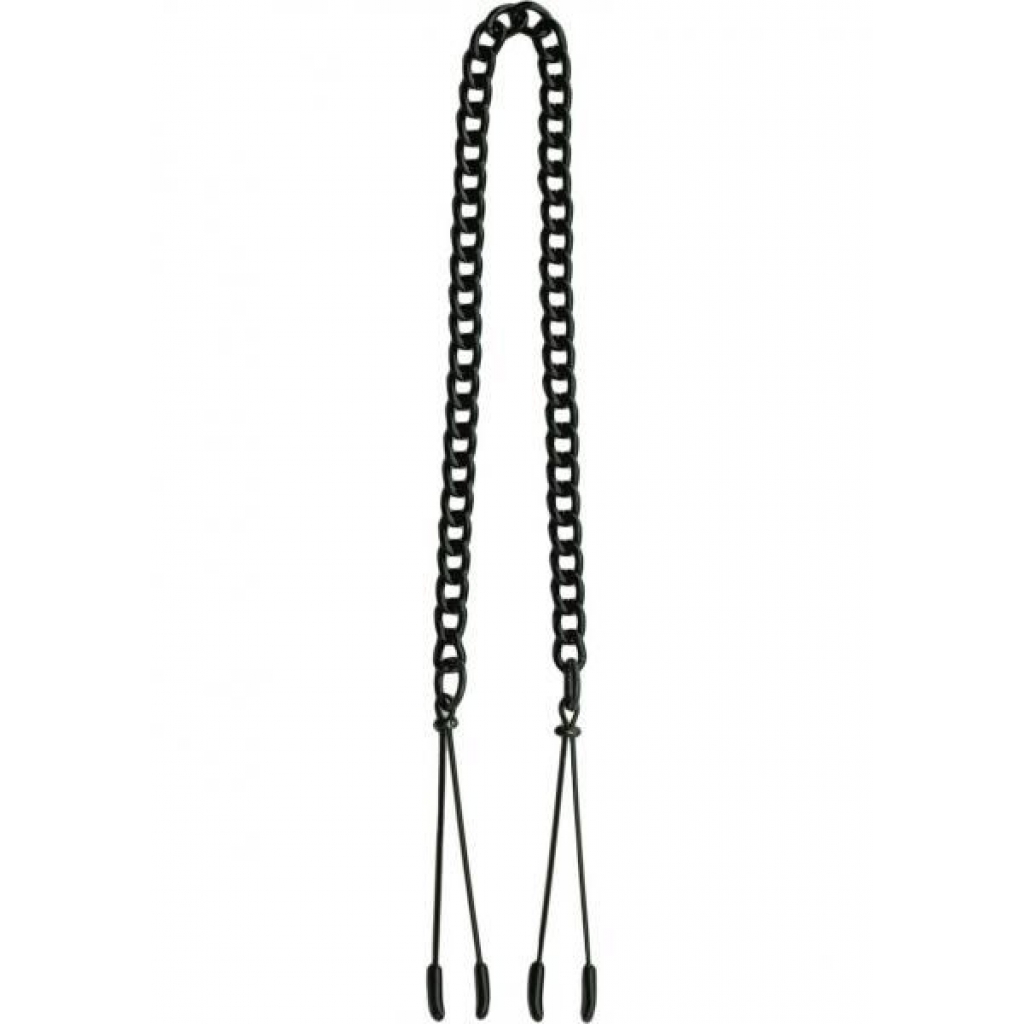 Black Tweezer Clamp W/Link Chain - Nipple Clamps