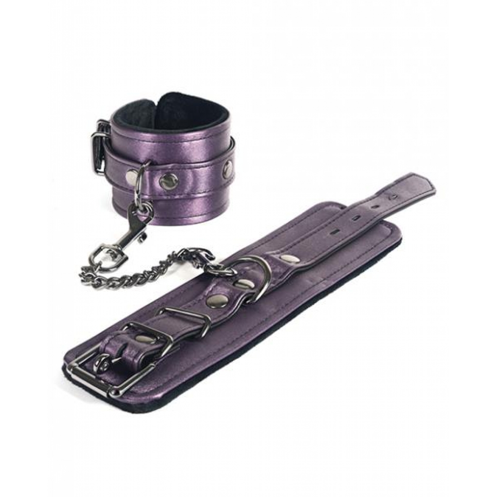 Spartacus Galaxy Legend Faux Leather Wrist Restraints Purple - Handcuffs