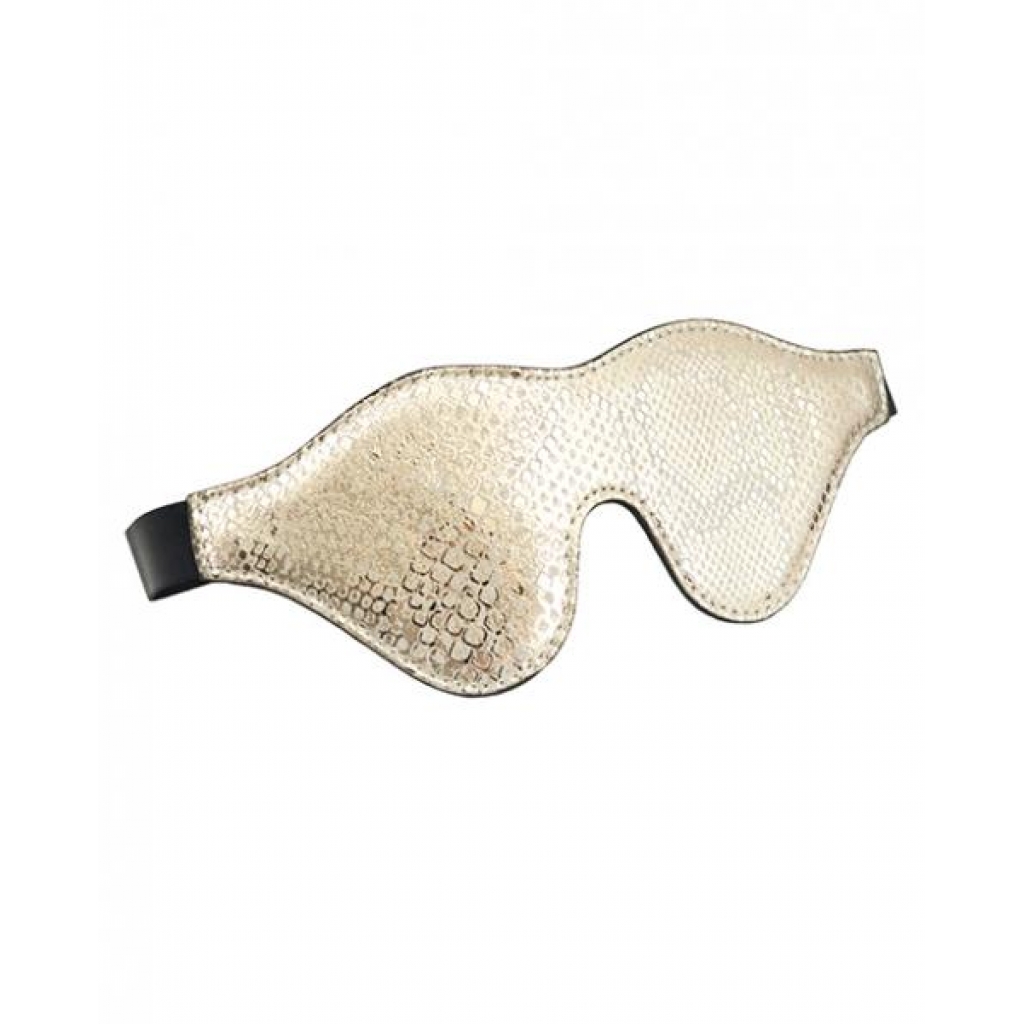 Spartacus Blindfold with Leather - White Snakeskin Micro Fiber