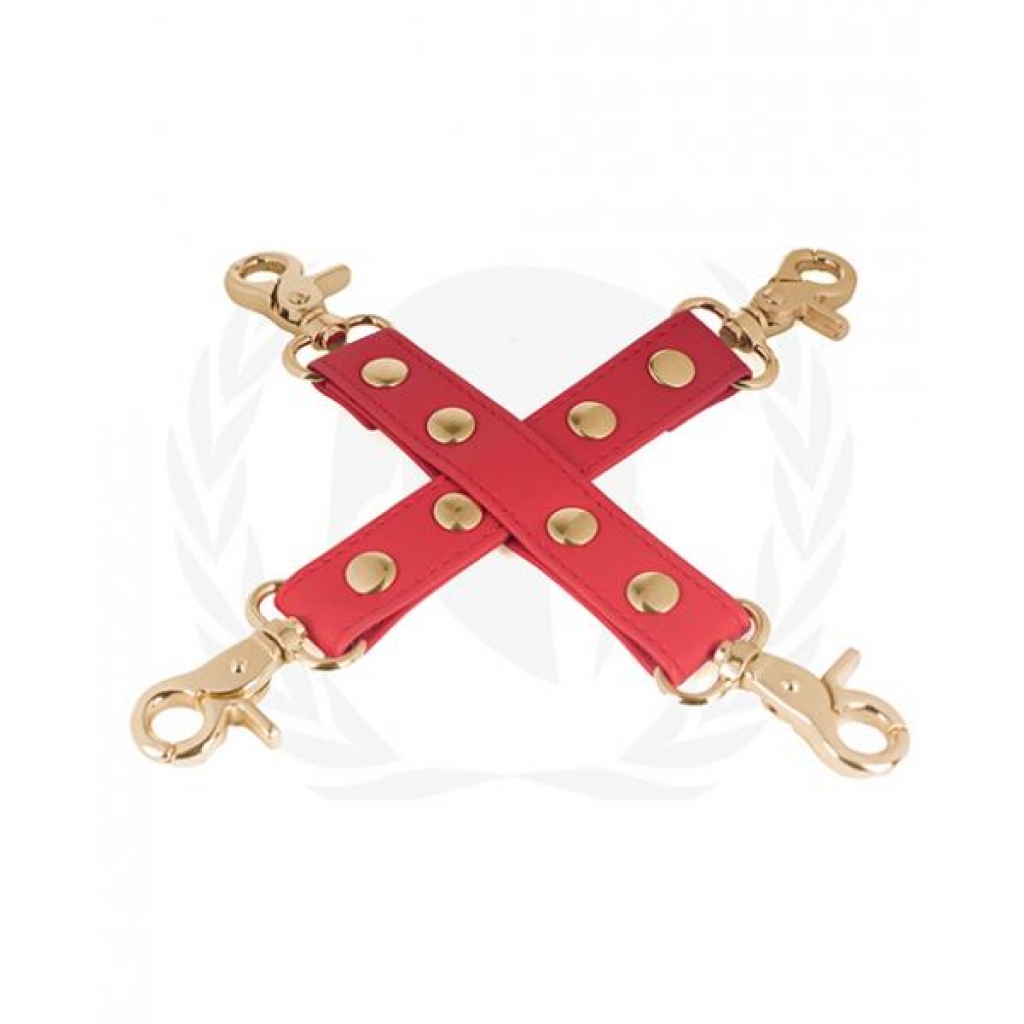 Spartacus Pu Hog Tie W/gold Hardware - Red - Hogties