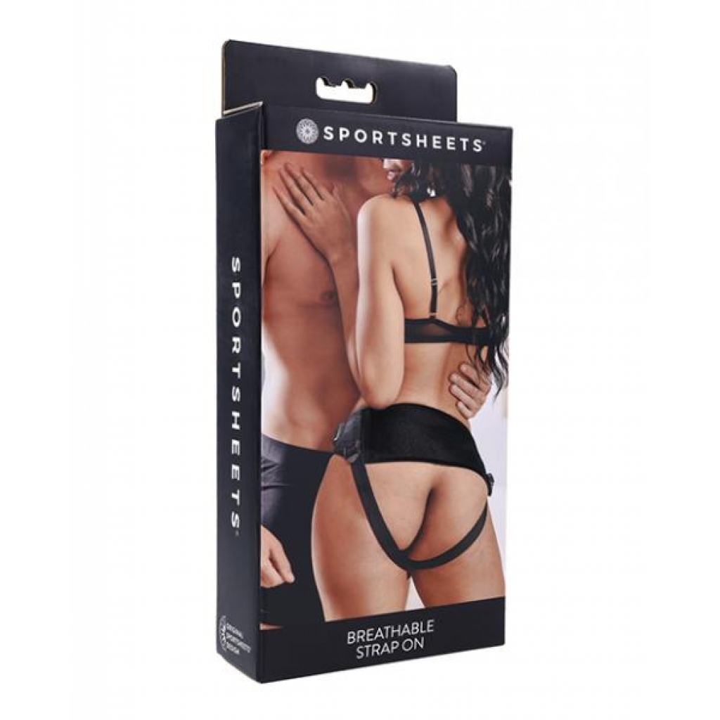 Saffron Breathable Mesh Strap-on - Black - Harness & Dong Sets