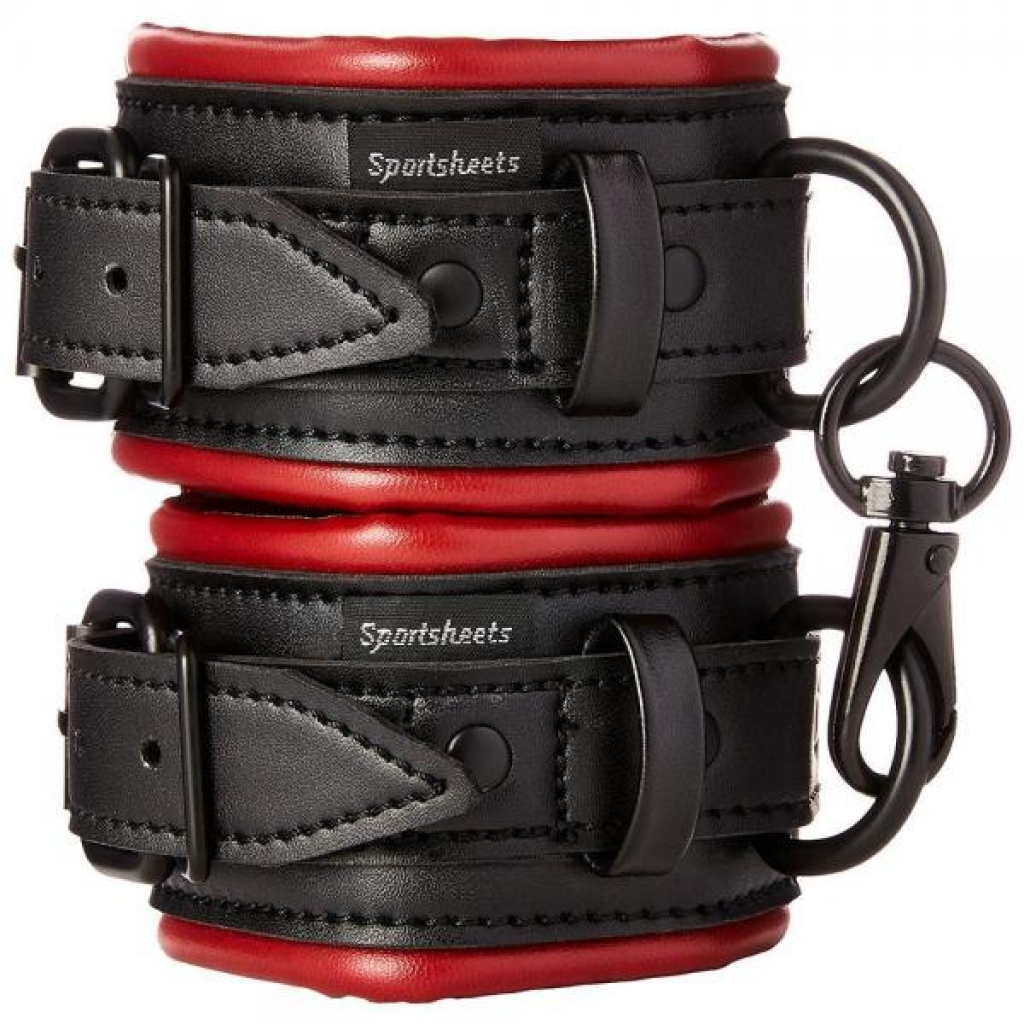 Sportsheets Saffron Handcuffs - Black/Red