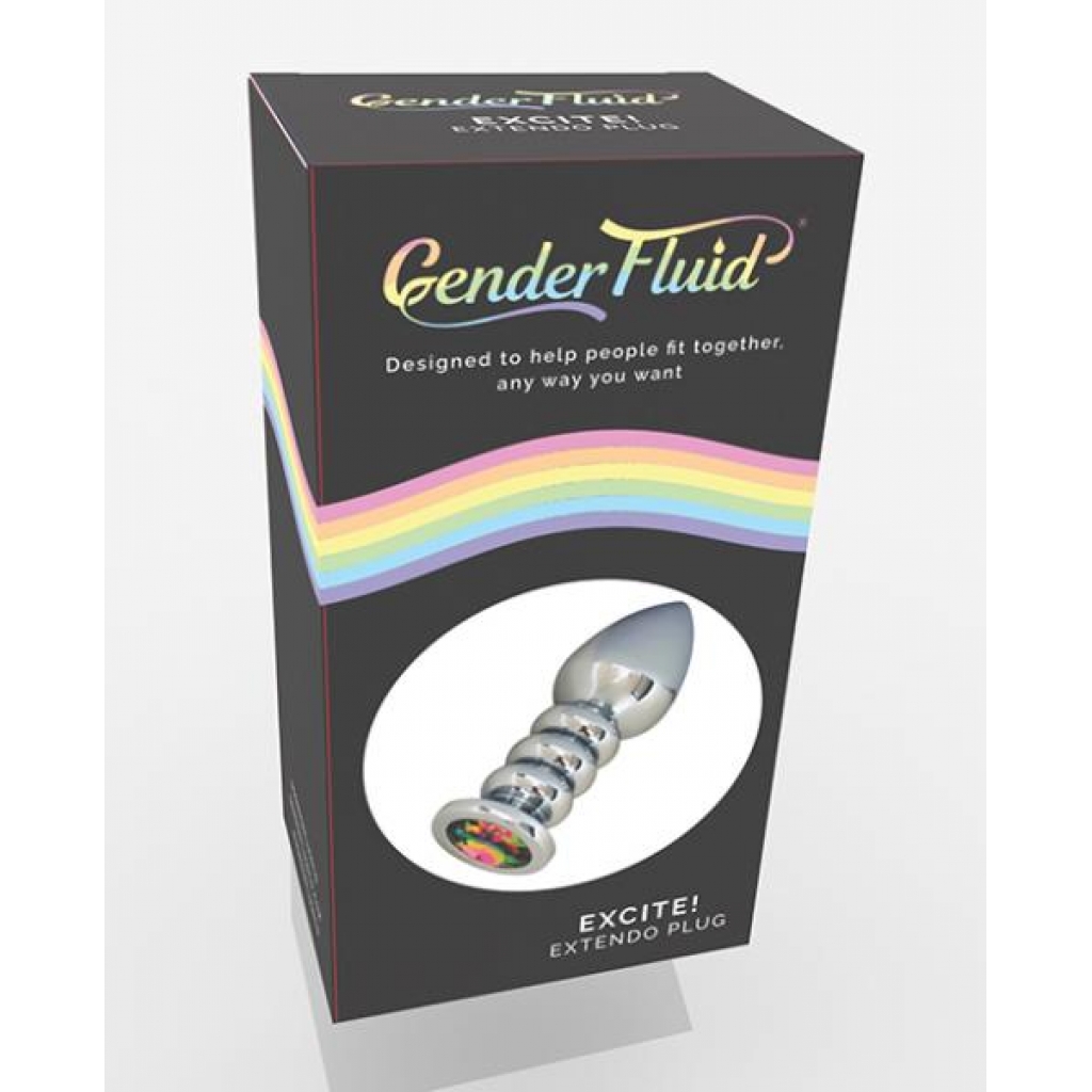 Gender Fluid Excite! Extendo Plug - Silver - Anal Plugs