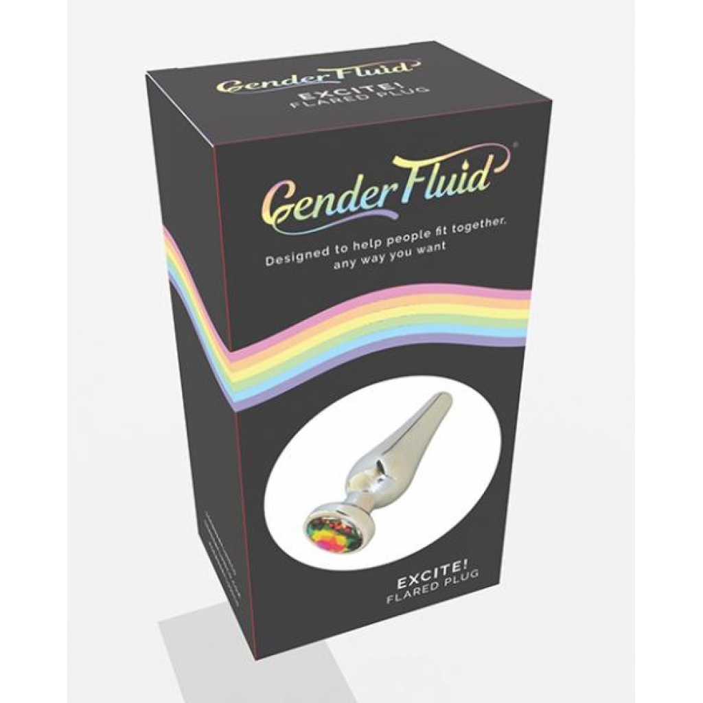 Gender Fluid Excite! Flared Plug - Silver - Anal Plugs