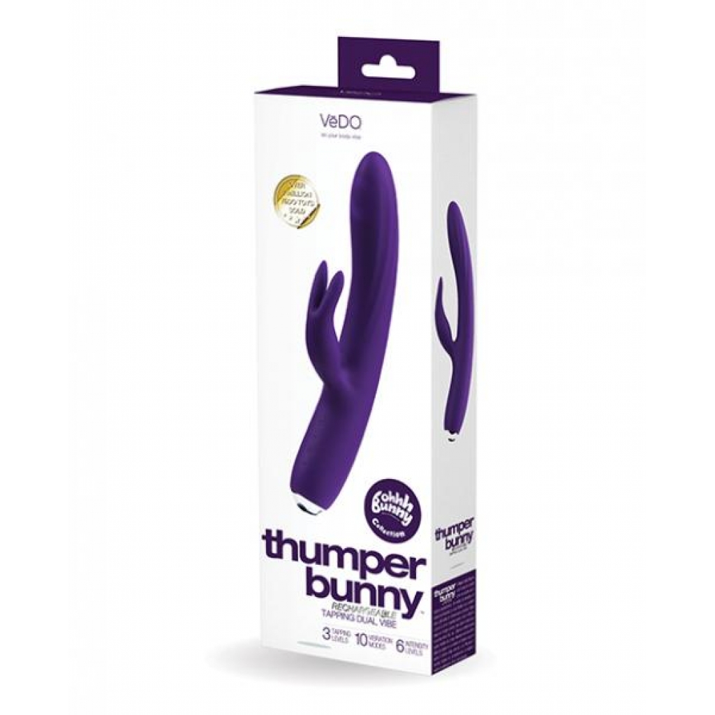 Vedo Thumper Bunny Rechargeable Dual Vibe - Deep Purple - Rabbit Vibrators