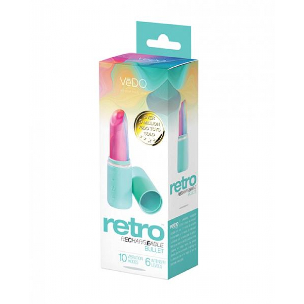 Vedo Retro Rechargeable Bullet Lip Stick Vibe - Turquoise