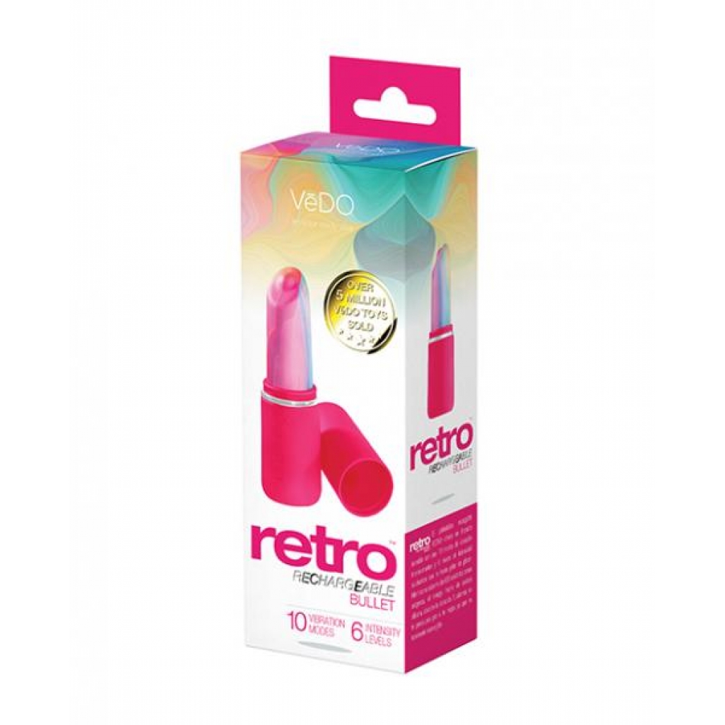 Vedo Retro Rechargeable Bullet Lip Stick Vibe - Pink