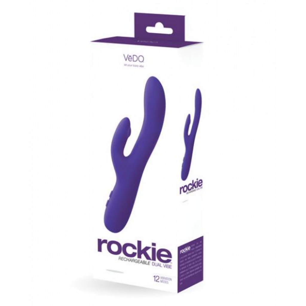 Vedo Rockie Rechargeable Dual Vibe - Indigo - Rabbit Vibrators