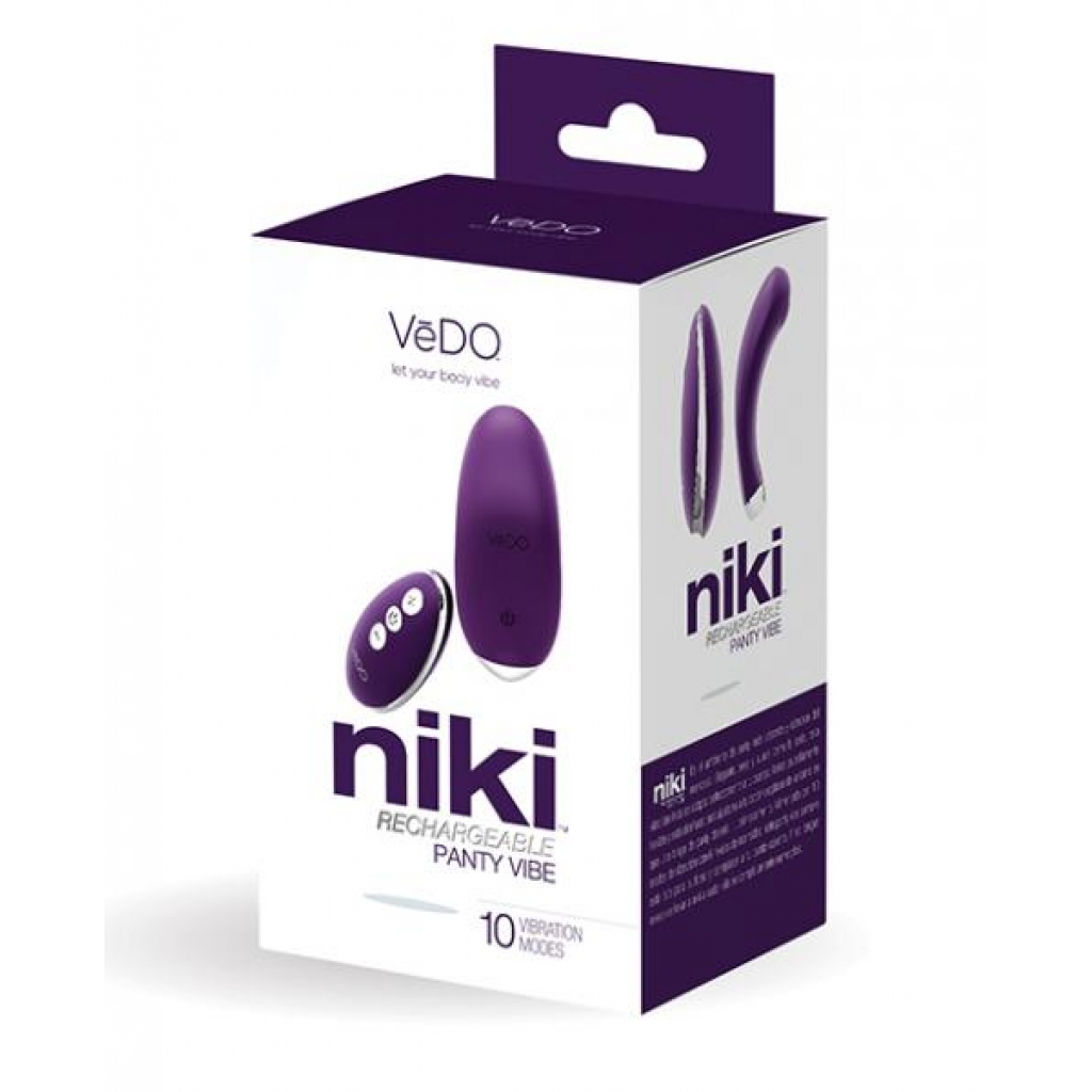 Vedo Niki Rechargeable Panty Vibe - Deep Purple - Vibrating Panties