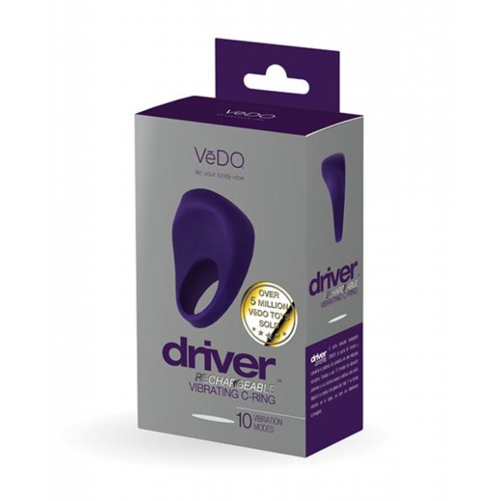 Vedo Driver Rechargeable C Ring - Purple - Couples Penis Rings