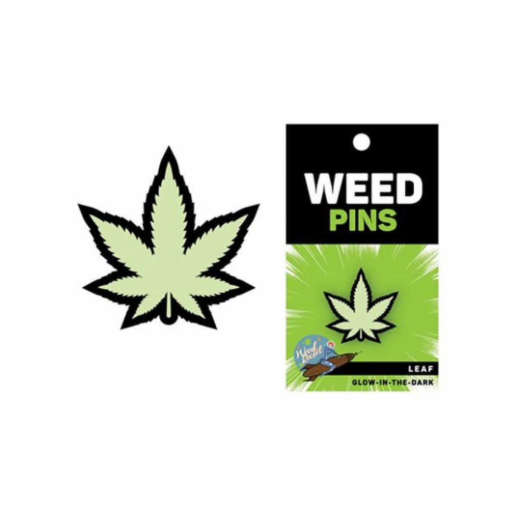 Glow In The Dark Weed Leaf Pin