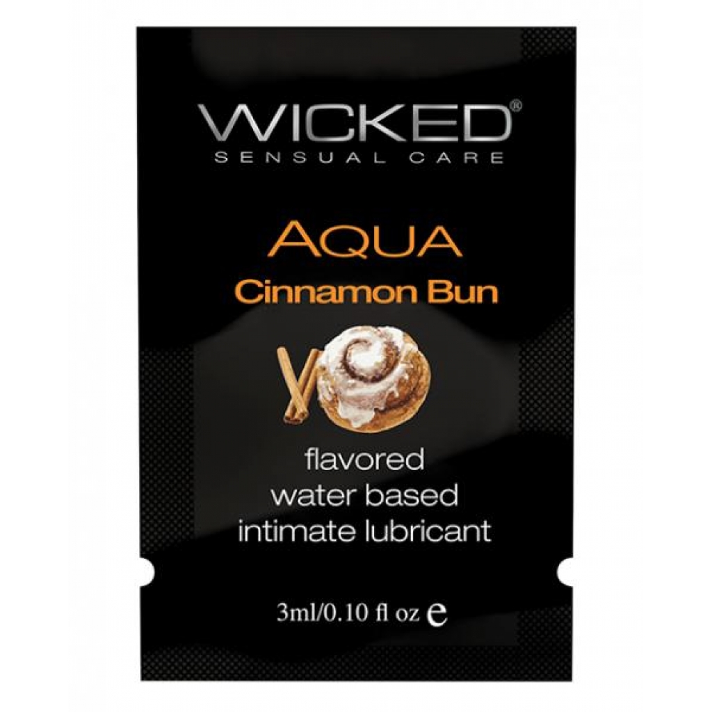 Wicked Sensual Care Aqua Waterbased Lubricant - .1 Oz Cinnamon Bun - Lubricants