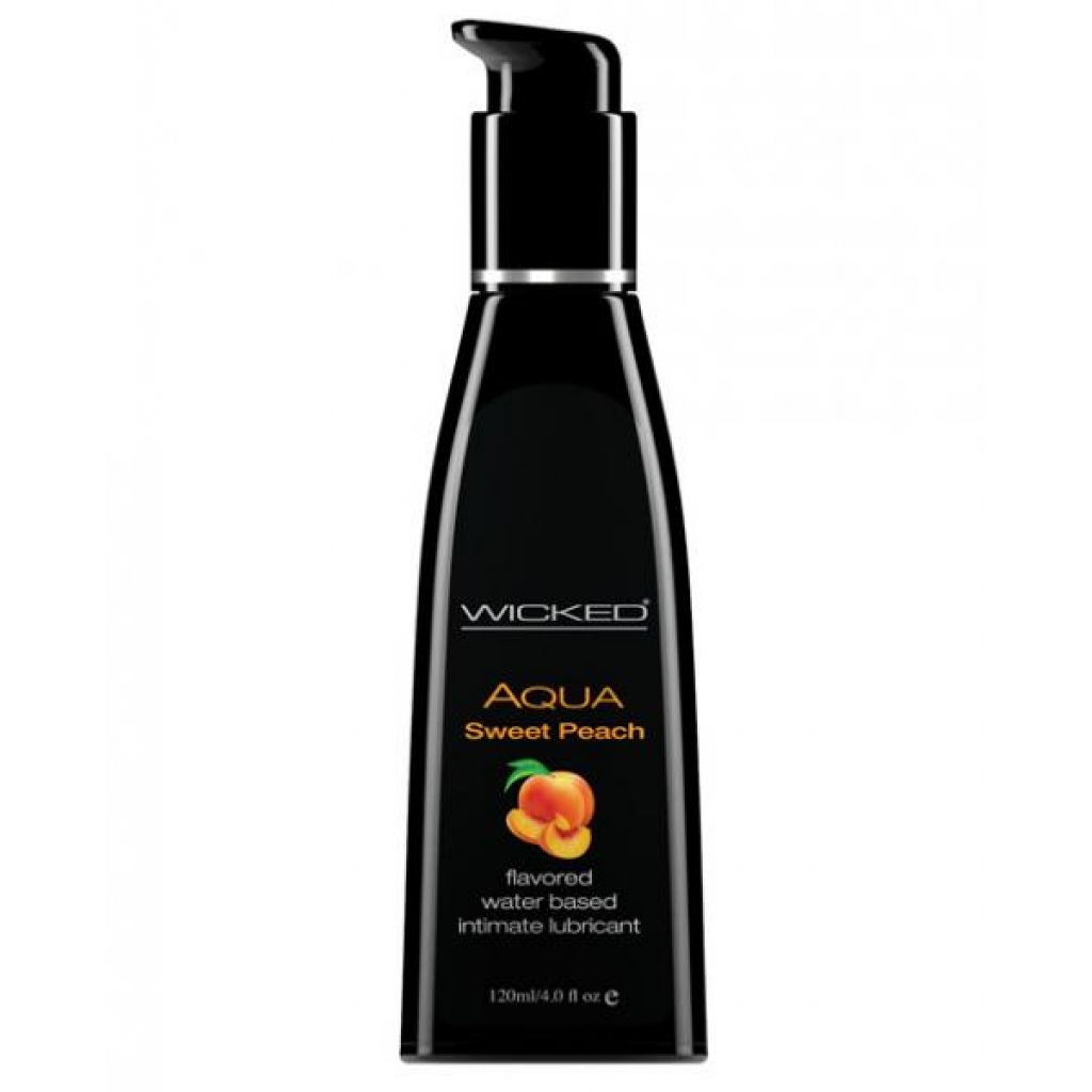 Wicked Aqua Sweet Peach Flavored Lubricant 4oz - Lubricants